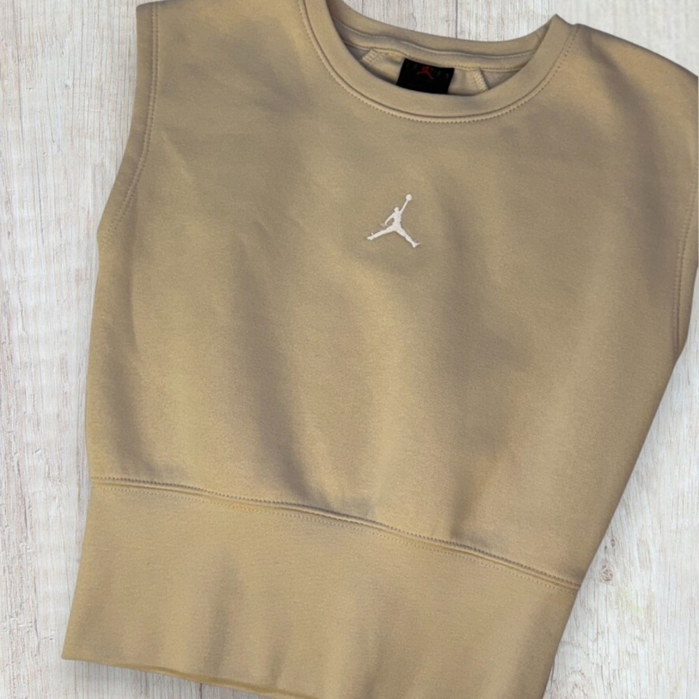 Jordan Nike Girls MJ Brooklyn Fleece Vest NWT - Size S - Legend Lt Brown - Picture 3 of 10